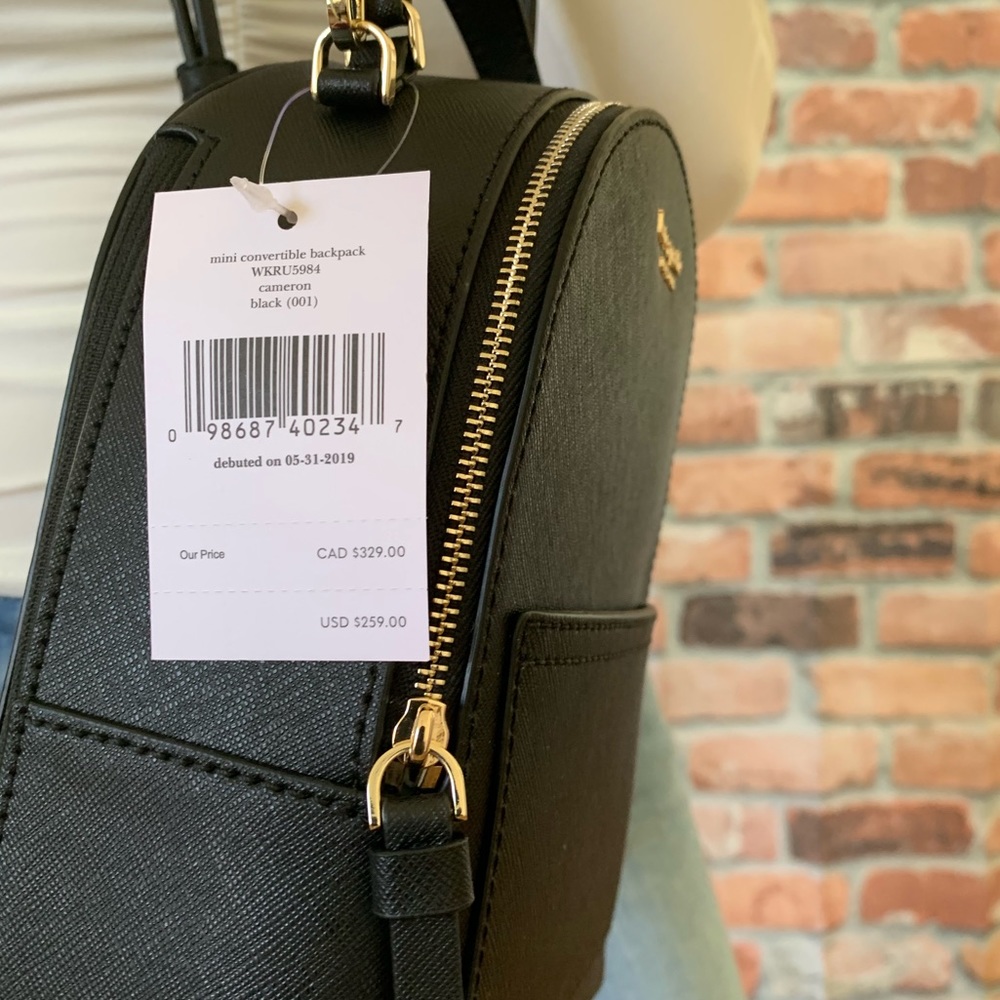 Kate spade MINI convertible backpack Crossbody BLK - Picture 7 of 8